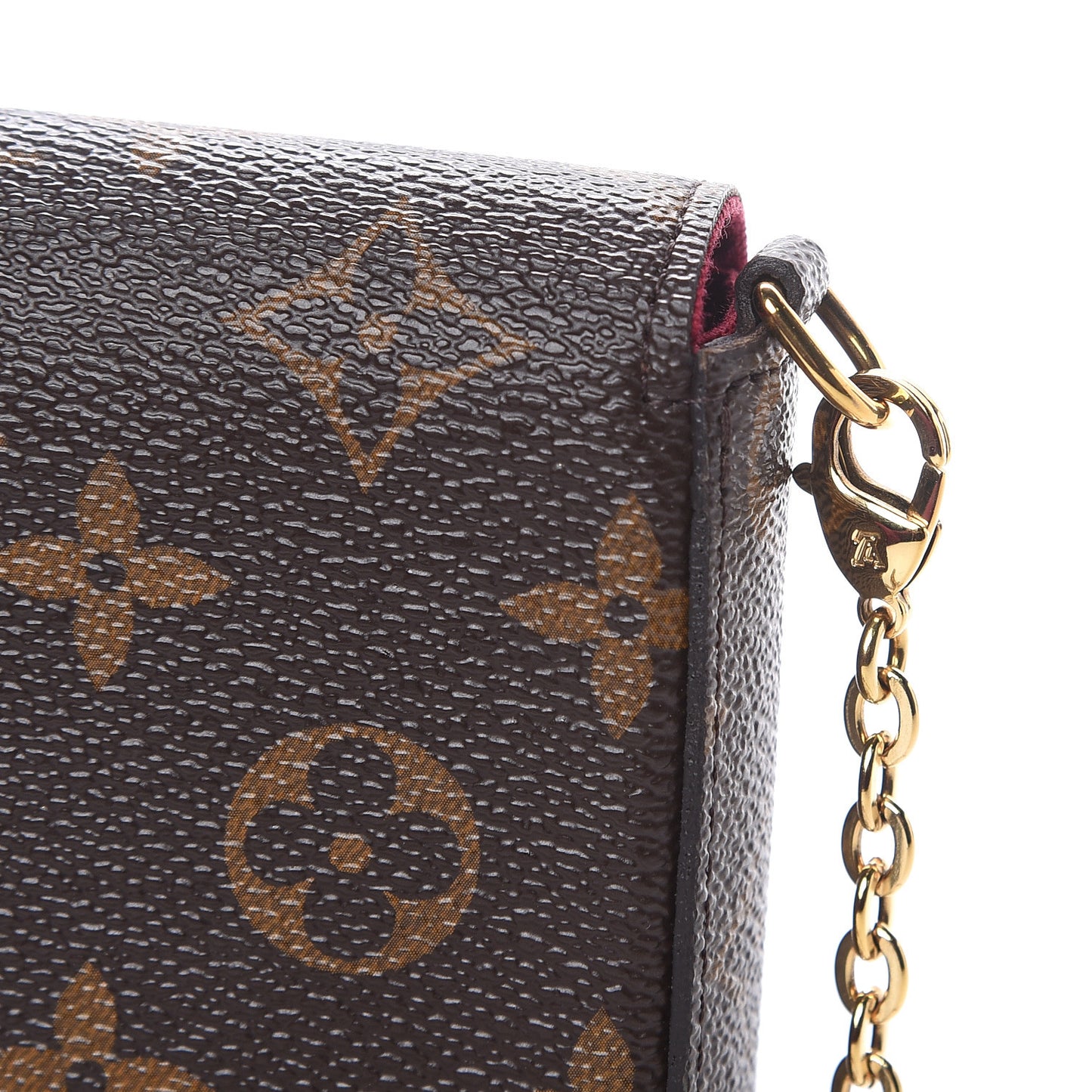 Monogram Pochette Felicie Chain Wallet Fuchsia