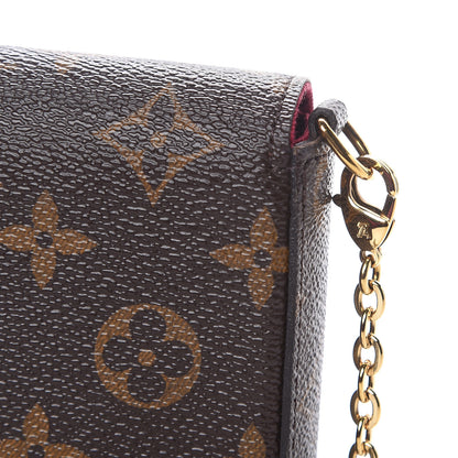 Louis Vuitton Monogram Pochette Felicie Chain Wallet Fuchsia 13 of 15