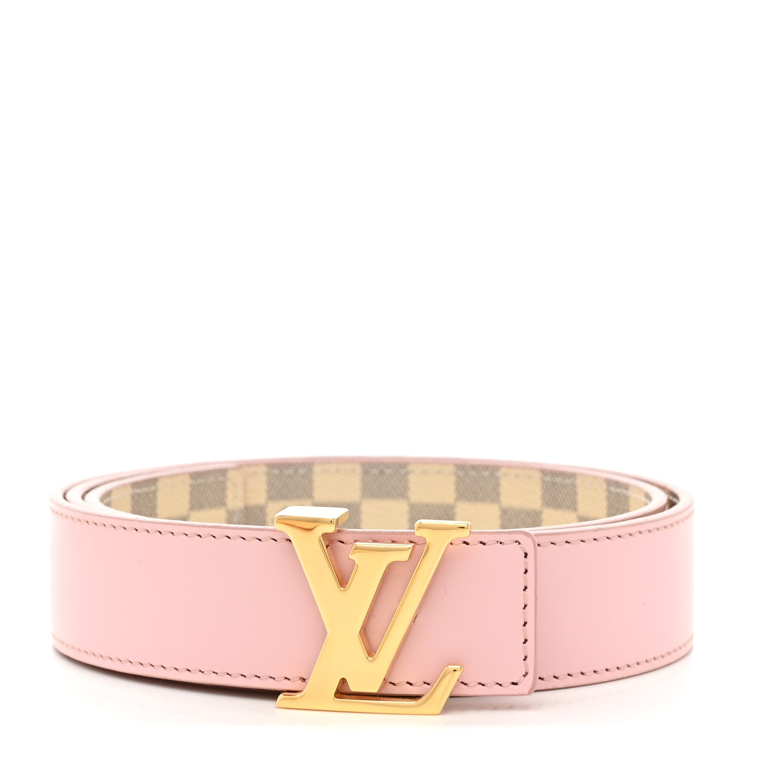Louis Vuitton Damier Azur 30mm LV Initiales Reversible Belt 80 32 Pink 1 of 8