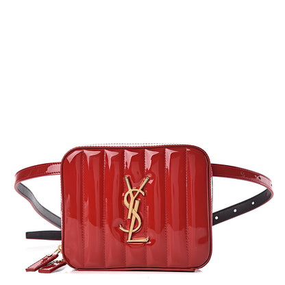Saint Laurent Patent Matelasse Vicky Monogram Belt Bag Red 1 of 11