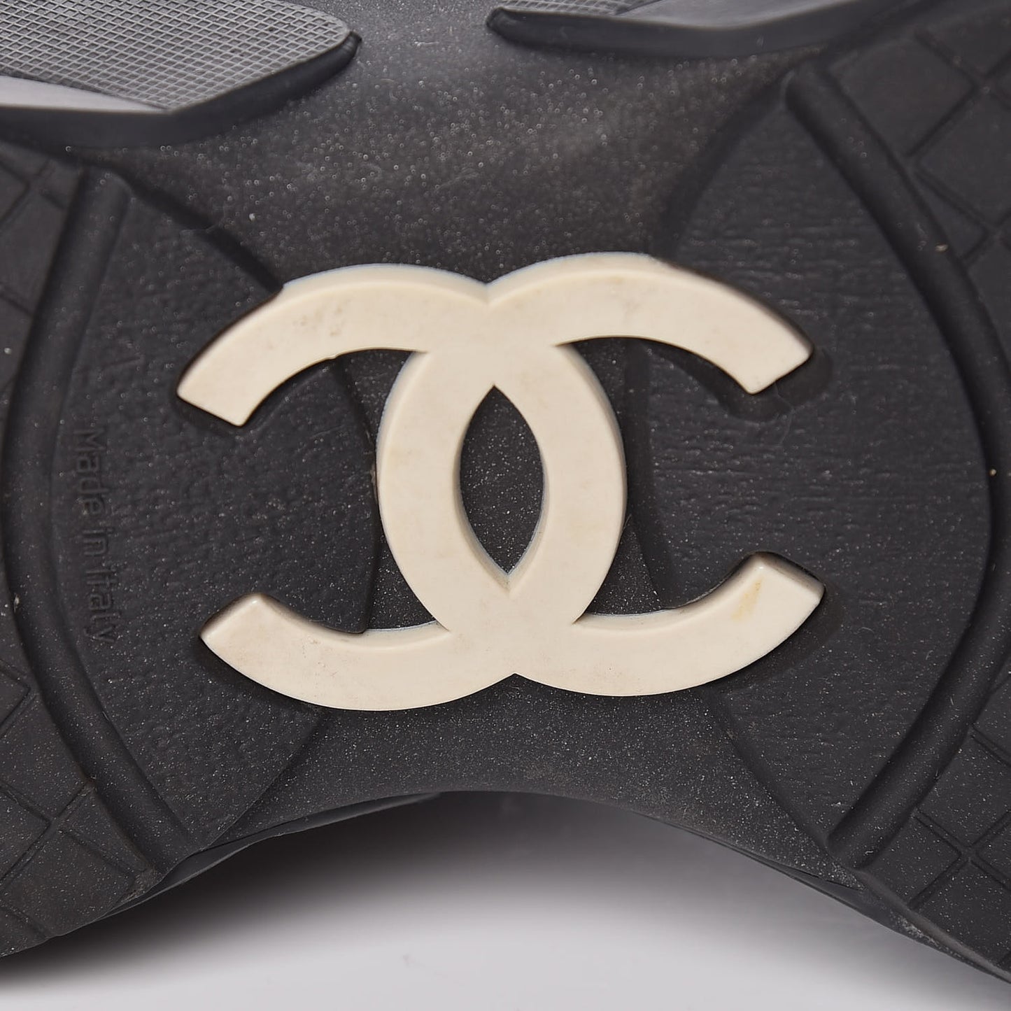 Suede Calfskin CC Sneakers 37 Black White Silver