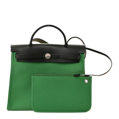 Hermes Vache Hunter Toile Herbag Zip 31 PM Bambou Kaki 1 of 10