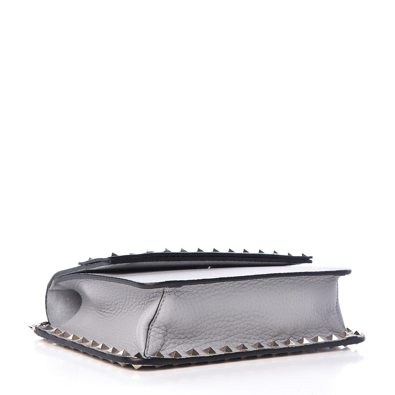 Valentino Garavani Pebbled Calfskin Rockstud Side Slip Crossbody Pastel Grey 4 of 9