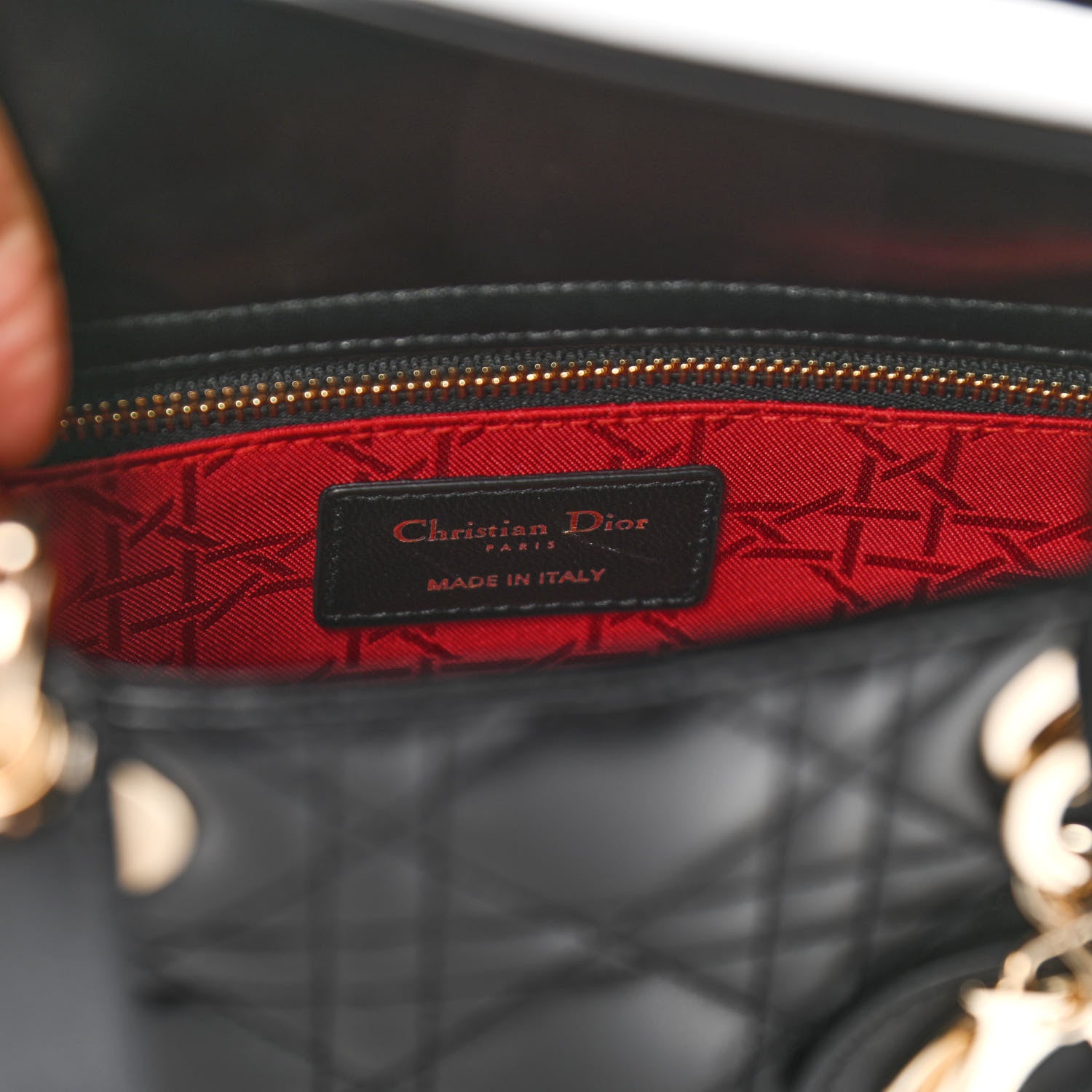 Christian Dior Lambskin Cannage Small Lucky Badges My Lady Dior Black 6 of 10