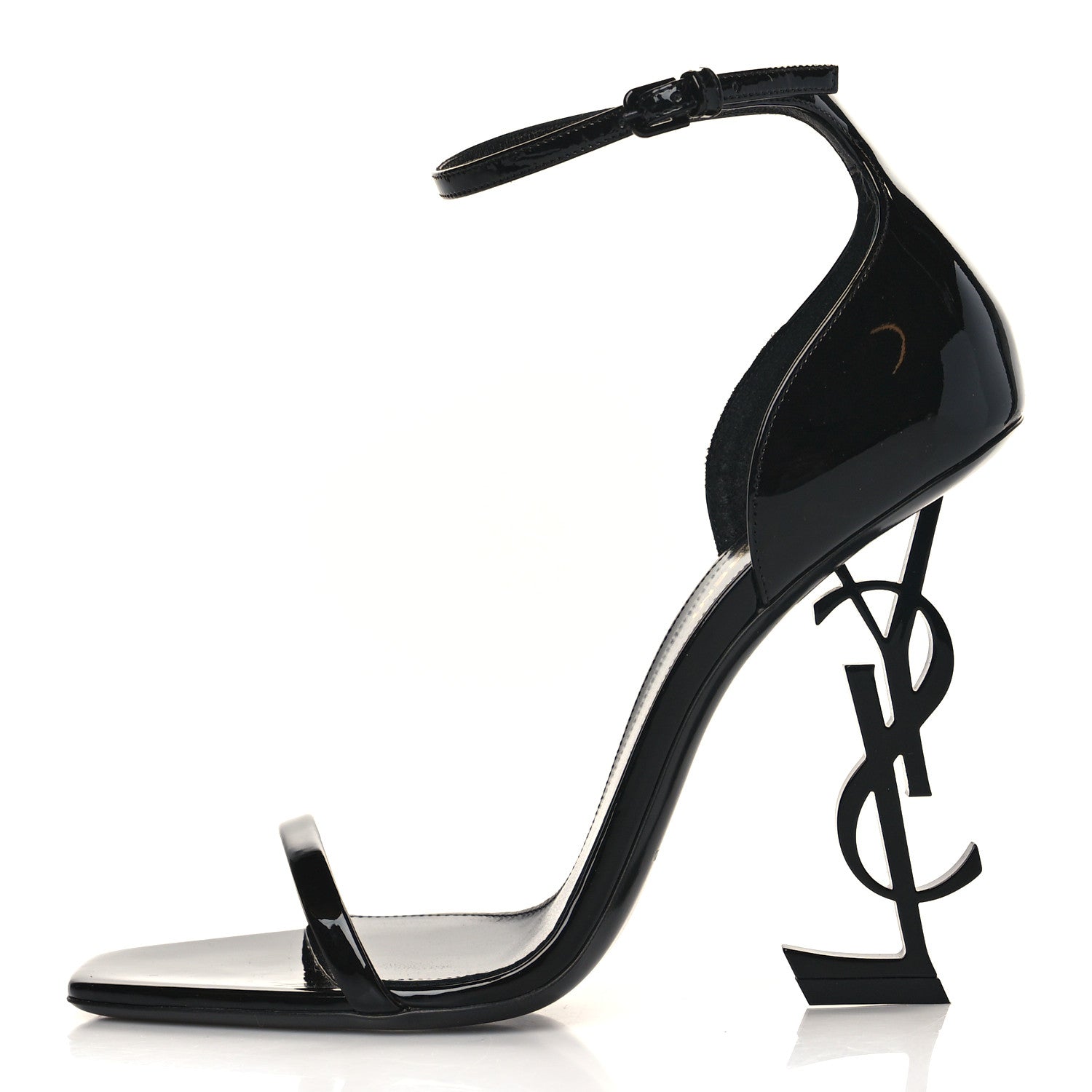 Saint Laurent Patent Calfskin Opyum 110 Sandals 39 Black 1 of 10