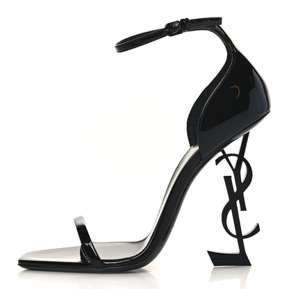 Saint Laurent Patent Calfskin Opyum 110 Sandals 39 Black 1 of 10