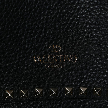Valentino Garavani Pebbled Calfskin Medium Rockstud Tote Black 6 of 14