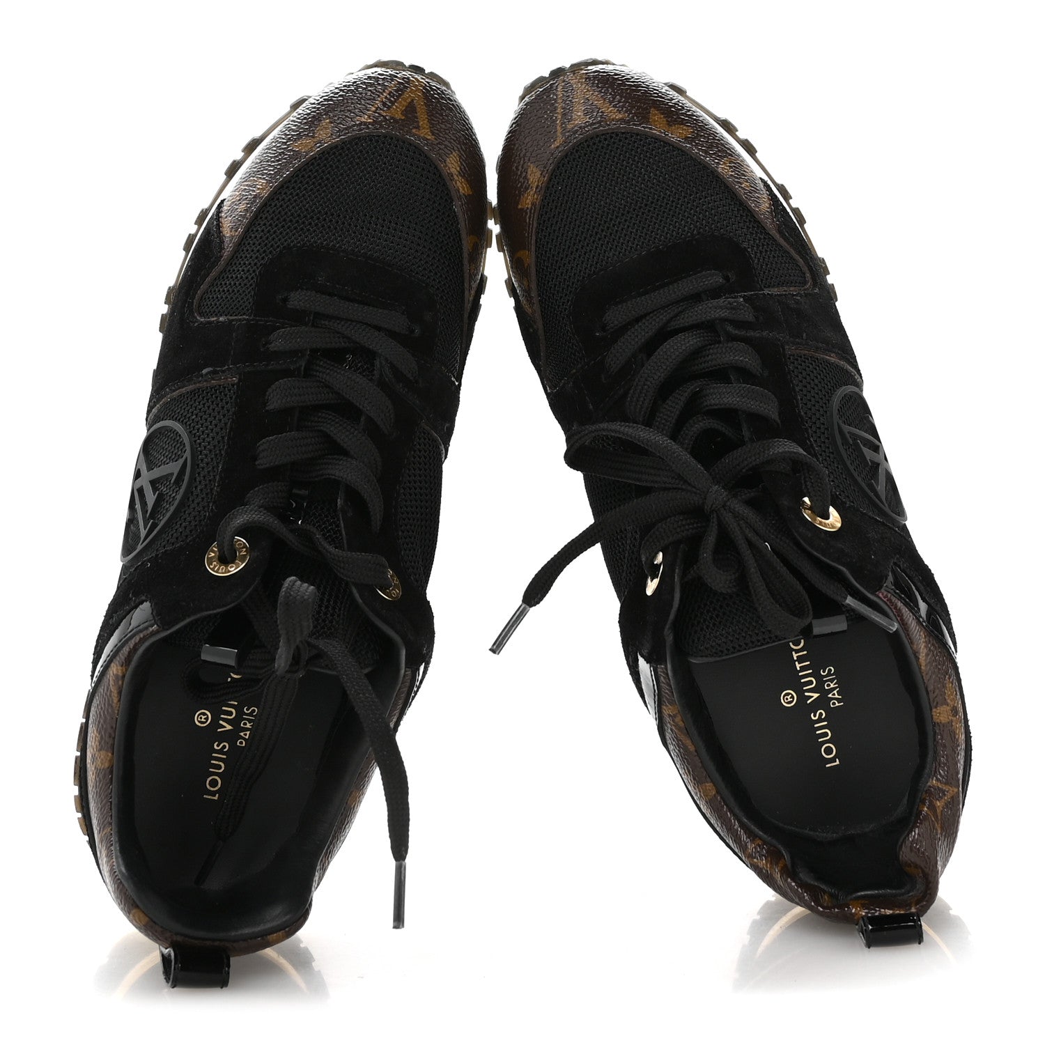 Louis Vuitton Suede Monogram Run Away Sneakers 36.5 Black 2 of 9