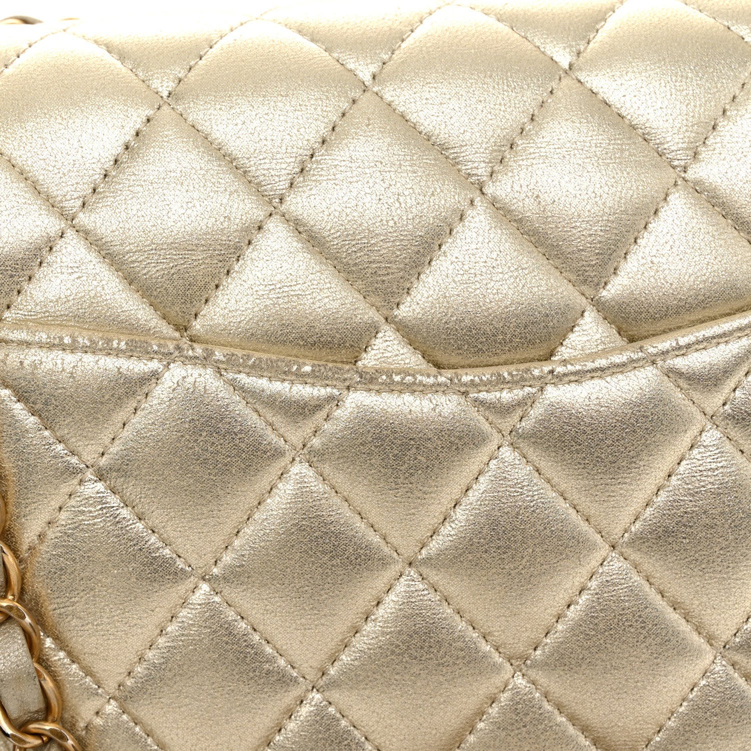 Chanel Metallic Lambskin Quilted Medium Double Flap Gold 13 of 13