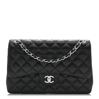 Chanel Lambskin Quilted Jumbo Double Flap Black 1 of 10