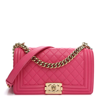 Chanel Lambskin Quilted Medium Boy Flap Pink 1 of 11