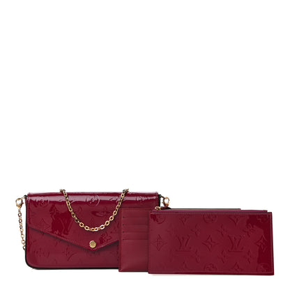 Louis Vuitton Vernis Felicie Chain Wallet Magenta 1 of 14