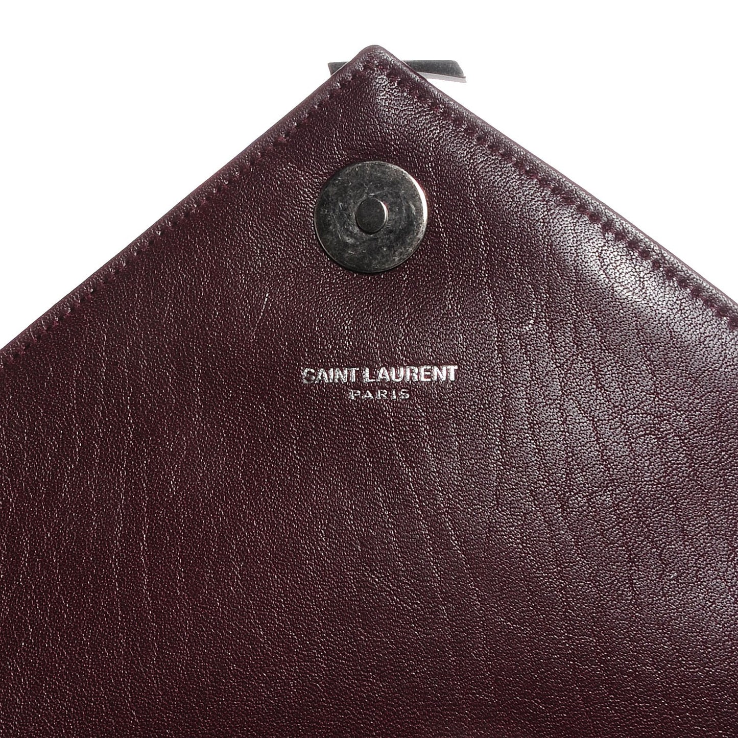 Sheepskin Matelasse Chevron Monogram Large College Satchel Bordeaux