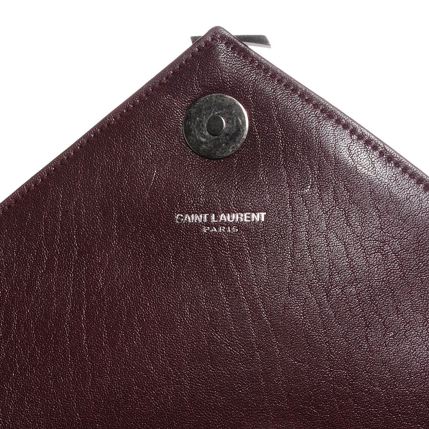 Saint Laurent Sheepskin Matelasse Chevron Monogram Large College Satchel Bordeaux 5 of 8