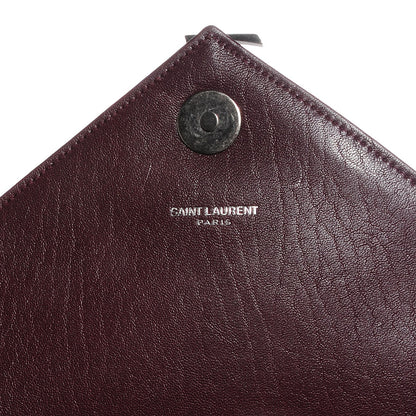 Saint Laurent Sheepskin Matelasse Chevron Monogram Large College Satchel Bordeaux 5 of 8