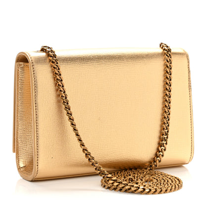 Saint Laurent Metallic Calfskin Small Classic Monogram Kate Tassel Satchel Gold 2 of 11