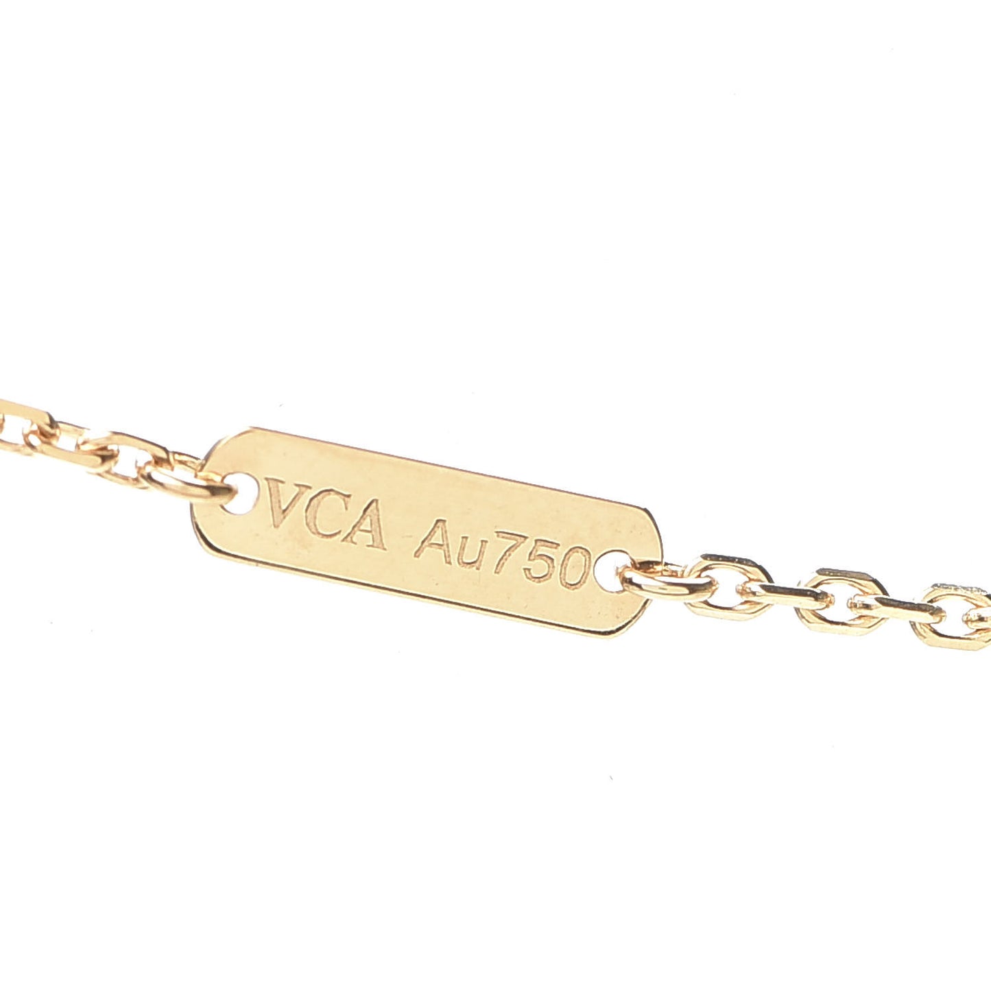 18K Yellow Gold Carnelian Vintage Alhambra Pendant Necklace