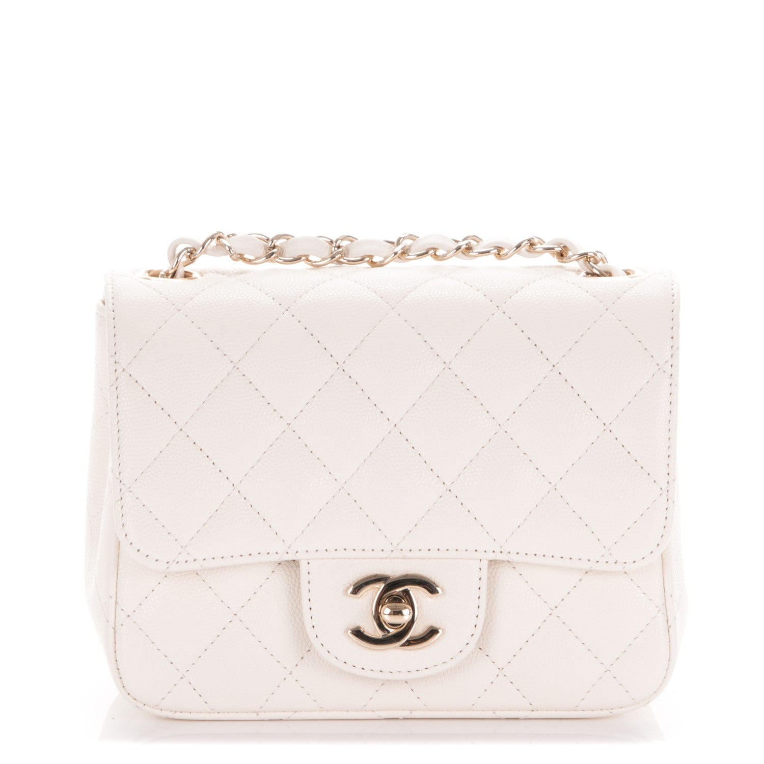 Chanel Caviar Quilted Mini Square Flap White 1 of 7