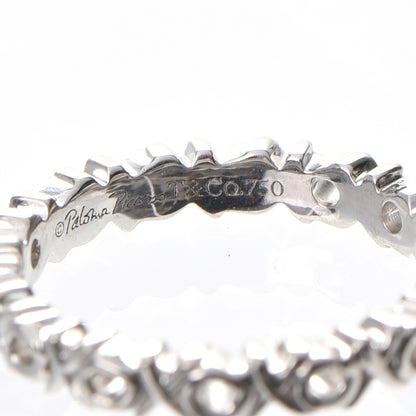 Tiffany 18K White Gold Diamond Love and Kisses Band Ring 48 4.5 5 of 6