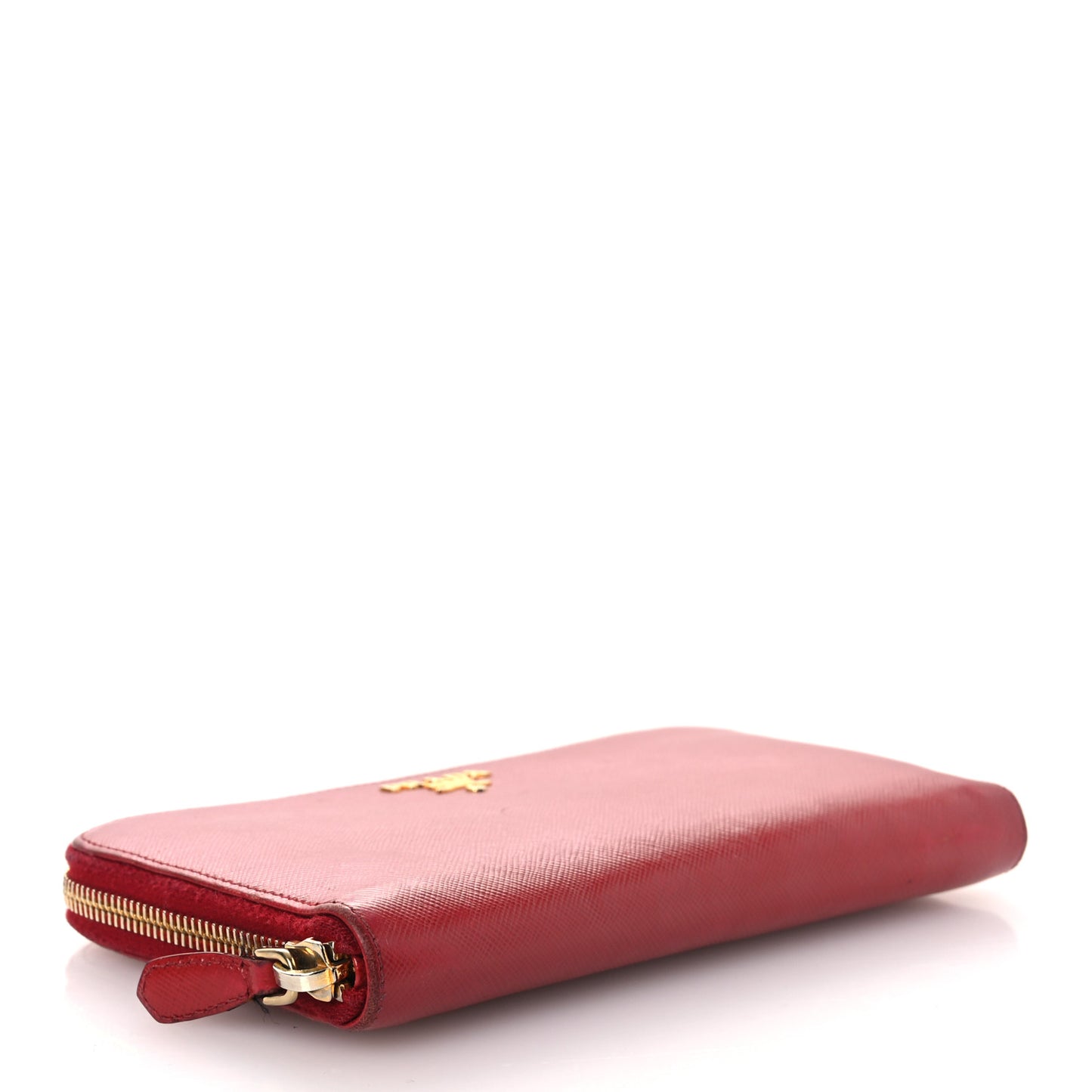 Saffiano Metal Zip Around Wallet Fuoco
