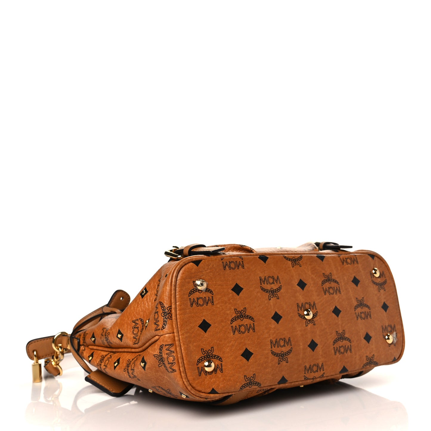 Visetos Studded Medium Essentials Shopper Tote Cognac