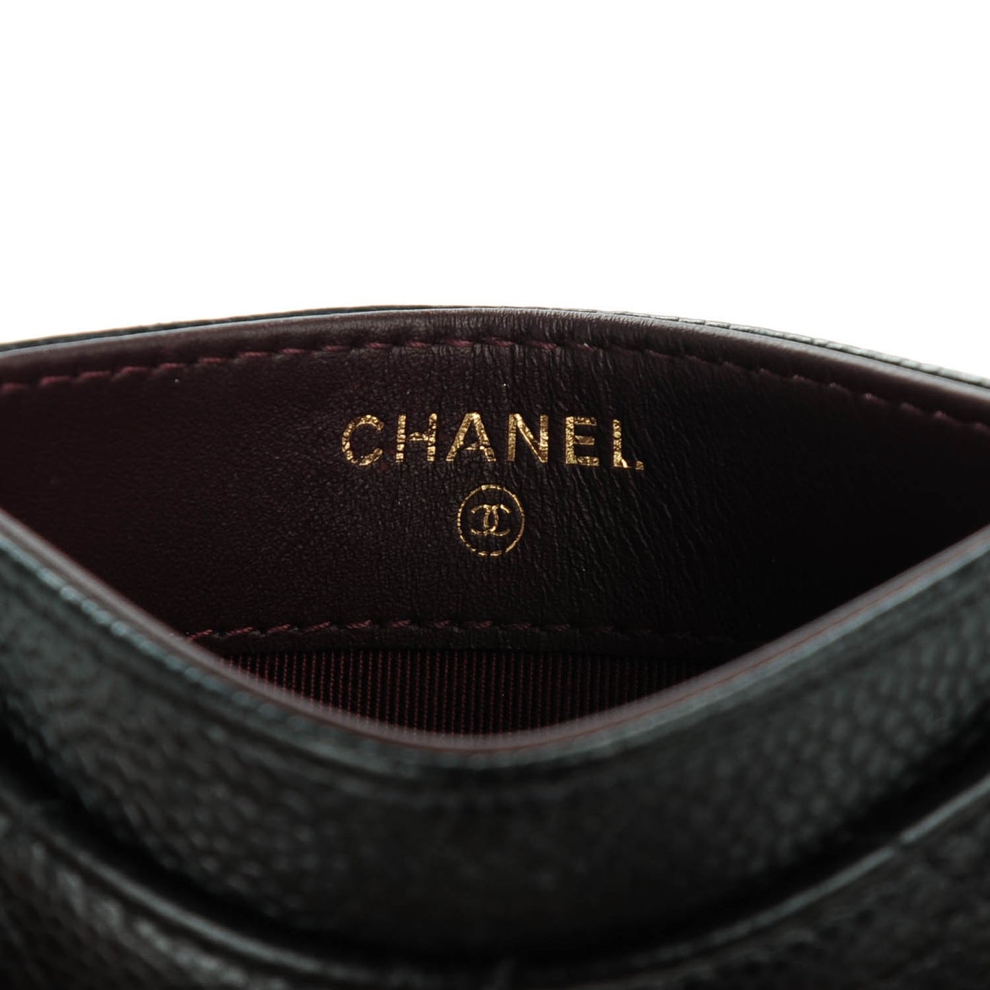 Caviar Quilted Card Holder Black