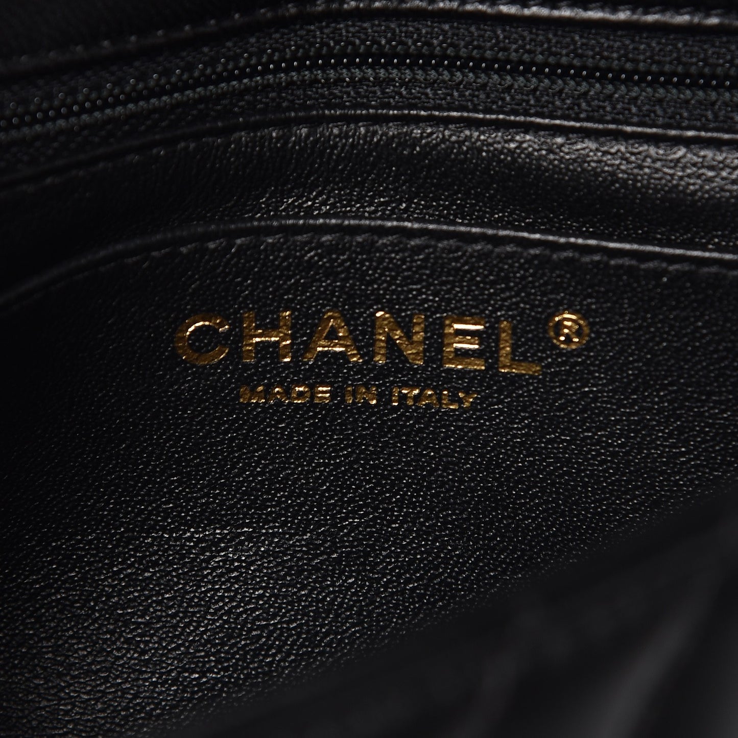 Lambskin Chevron Quilted Mini Square Flap Black