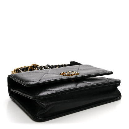 Chanel Goatskin Quilted Chanel 19 Wallet On Chain WOC Black 4 of 11