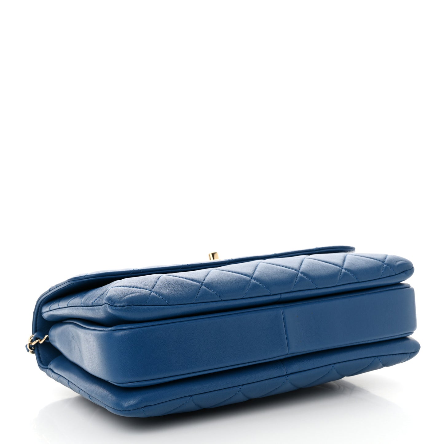 Lambskin Quilted Medium Trendy CC Flap Dual Handle Bag Dark Blue