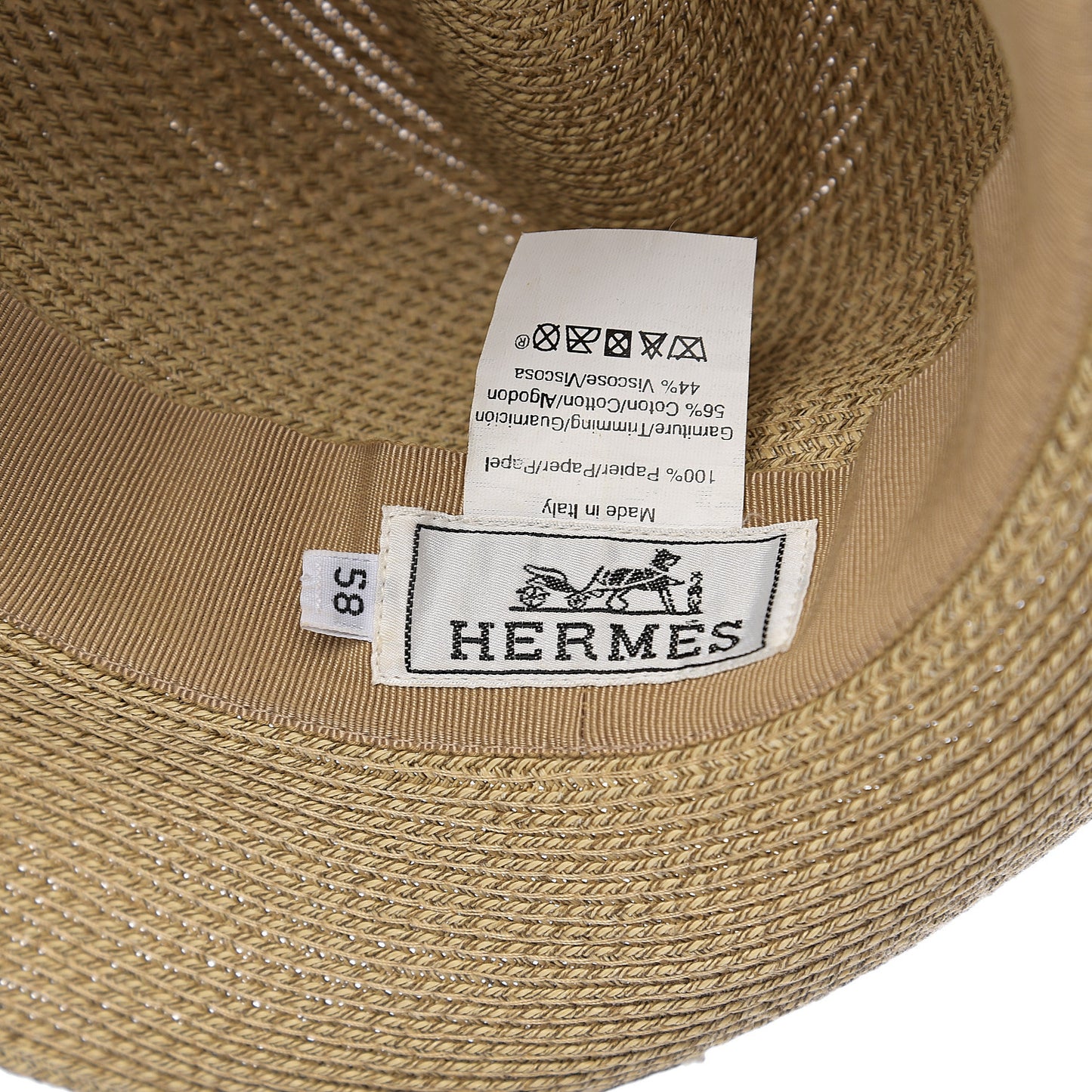Straw Grosgrain Hat 58