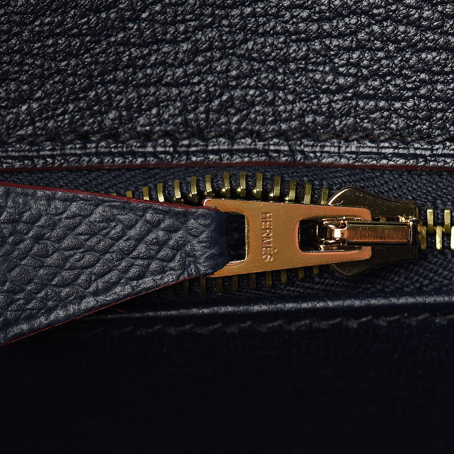 Hermes Epsom Contour Birkin 25 Bleu Indigo Rouge H 12 of 34