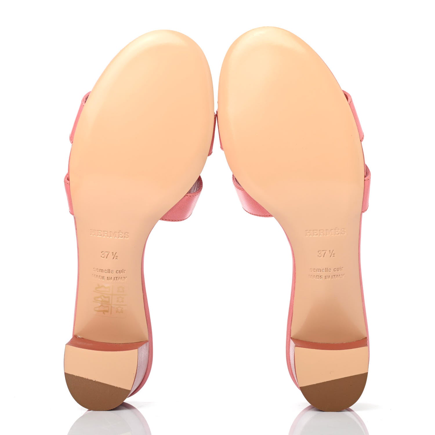 Hermes Chevre Oasis Sandals 37.5 Rouge Blush 4 of 4