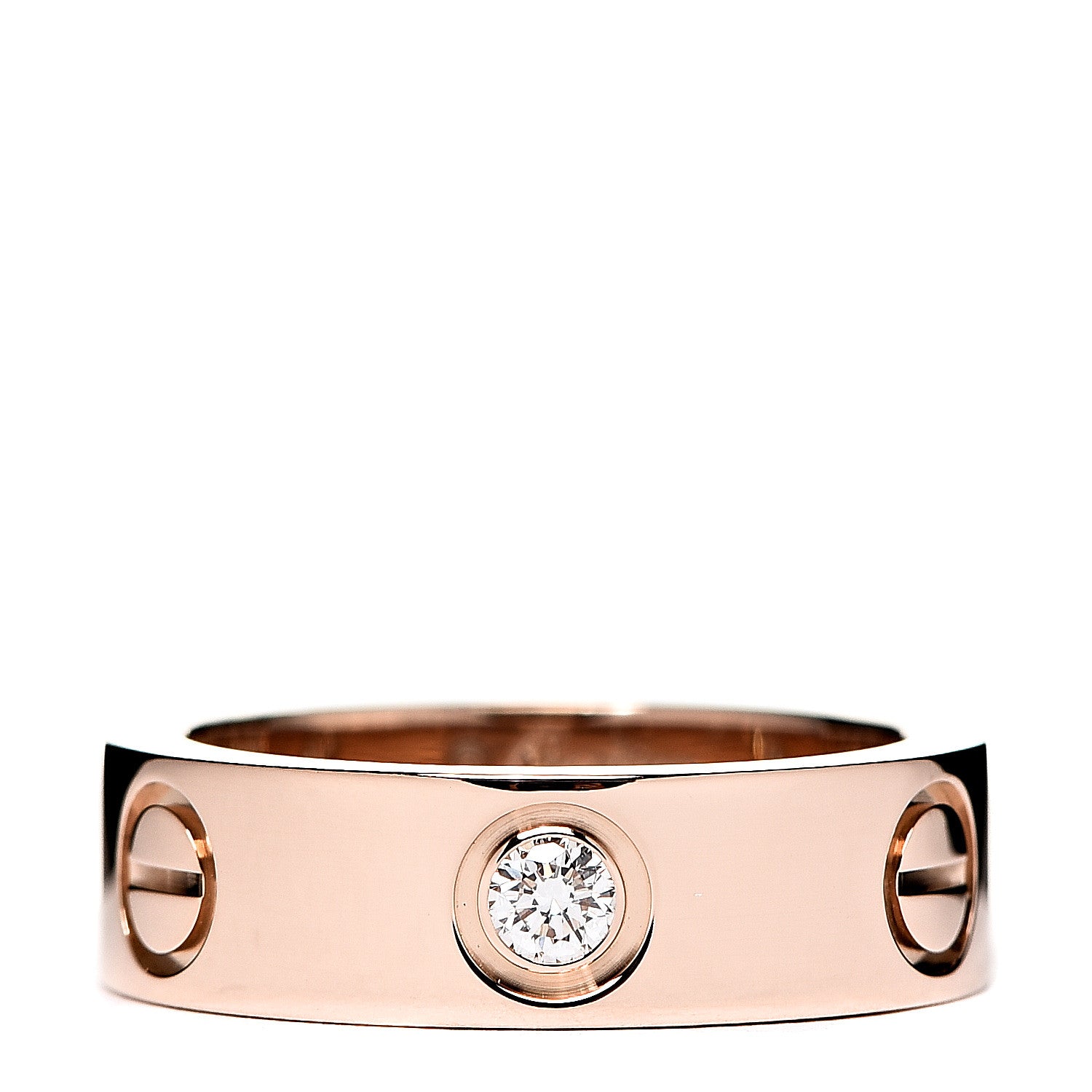 Cartier 18K Pink Gold 3 Diamond 5.5mm LOVE Ring 49 4.75 1 of 3
