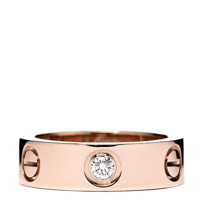 Cartier 18K Pink Gold 3 Diamond 5.5mm LOVE Ring 49 4.75 1 of 3