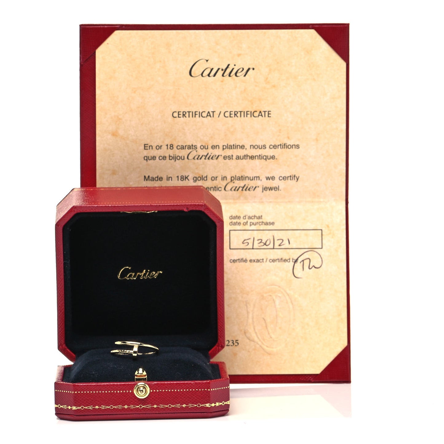 18K Yellow Gold Small Juste Un Clou Ring 53 6.5