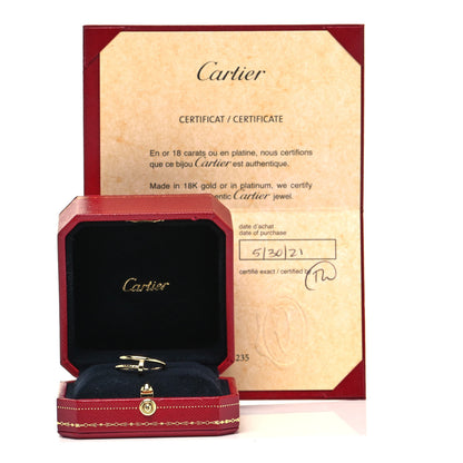 Cartier 18K Yellow Gold Small Juste Un Clou Ring 53 6.5 10 of 10