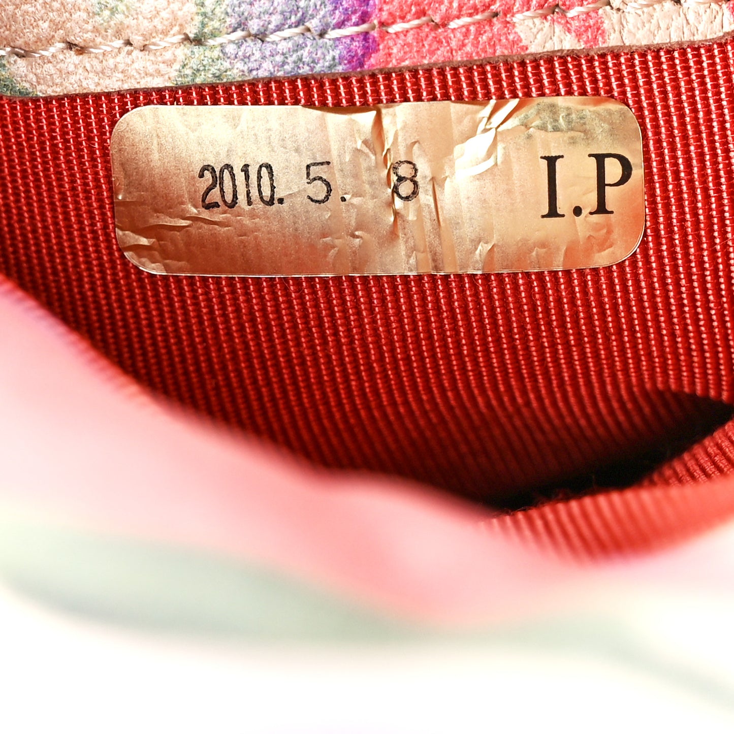 Lambskin Floral Printed Quilted Phone Holder Multicolor