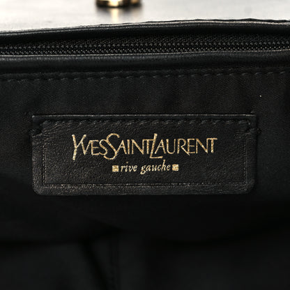 Saint Laurent Patent Crocodile Embossed Tribute Tote Black 6 of 7