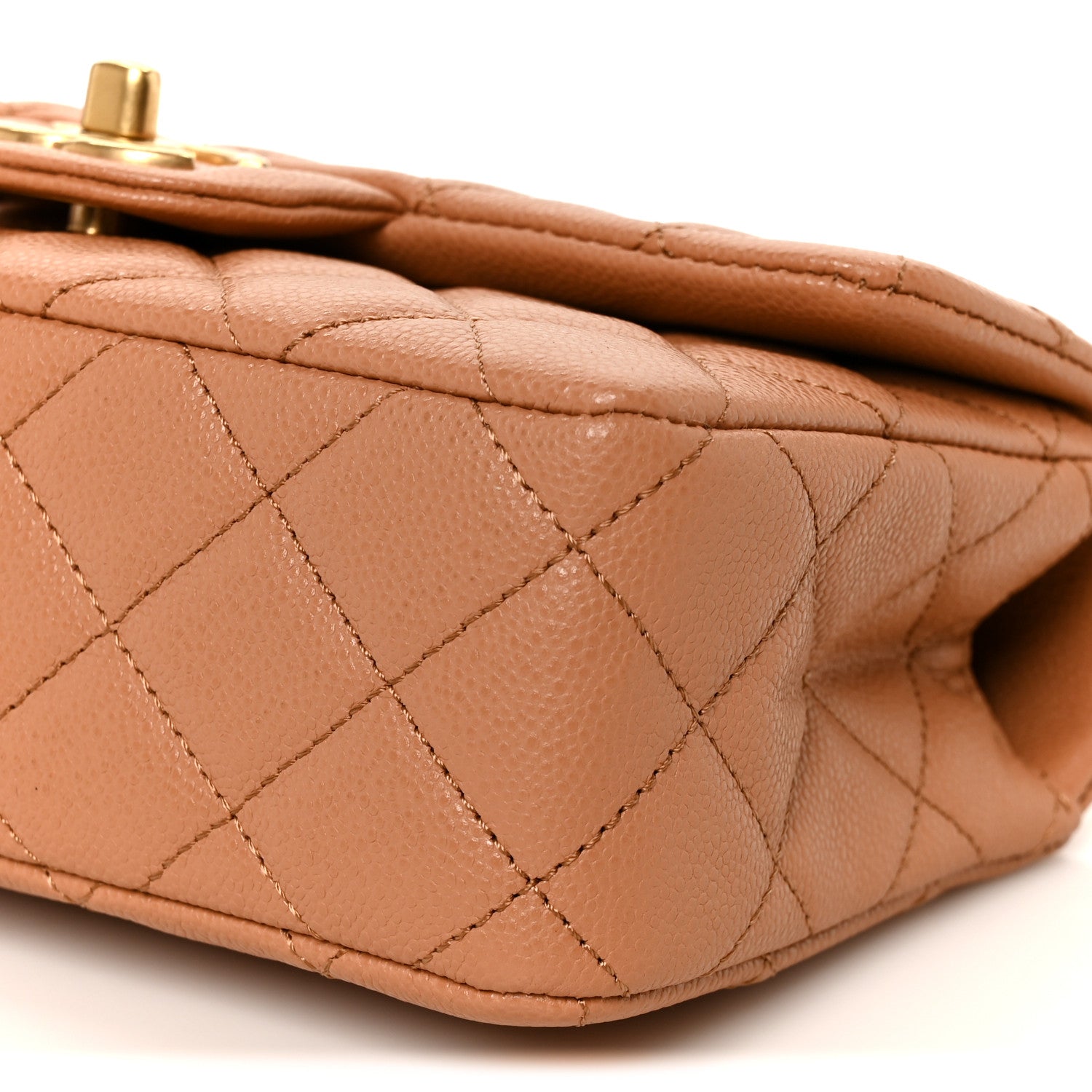 Chanel Caviar Quilted Mini Handy CC Flap Camel 11 of 13