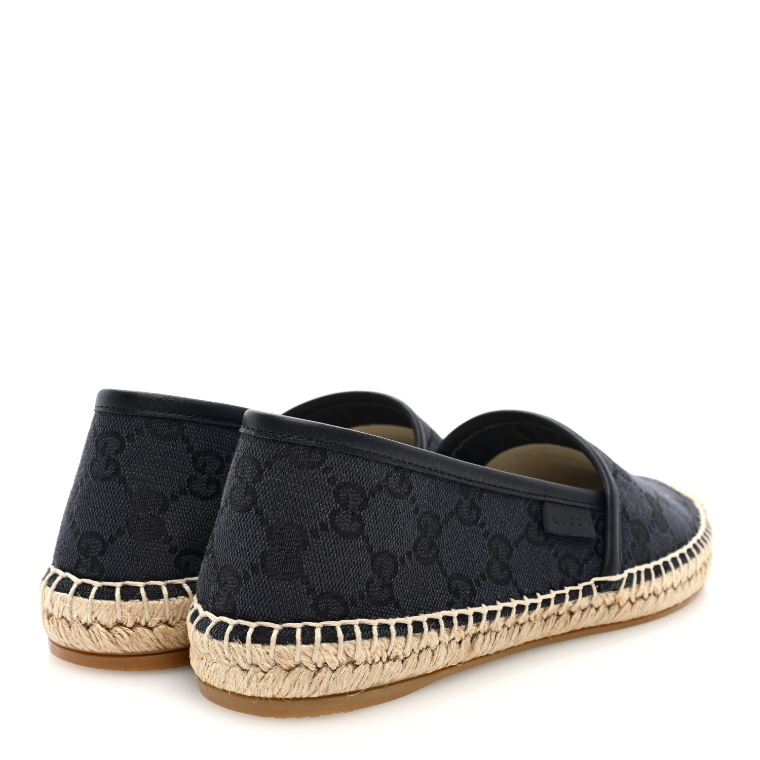 Gucci Washed Cotton Miro Soft Calfskin GG Monogram Espadrilles 37.5 Black 4 of 9