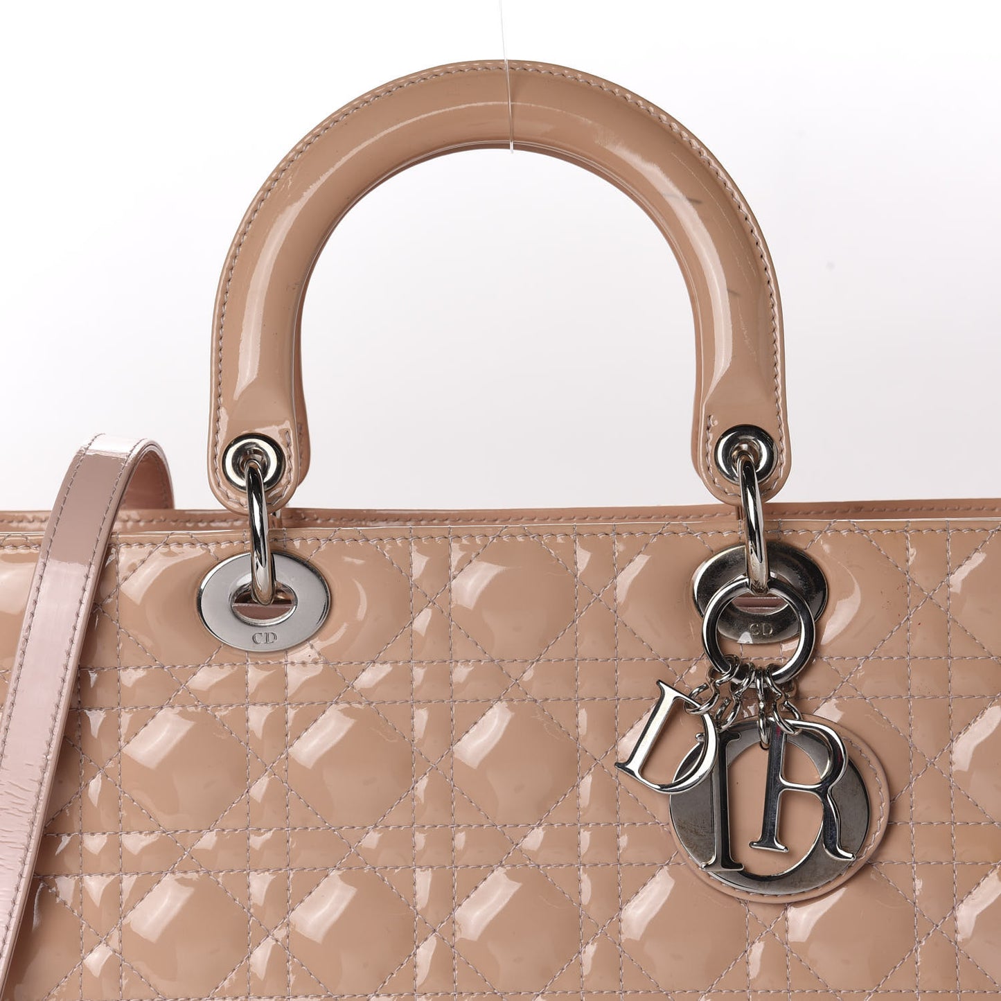 Patent Cannage Large Lady Dior Light Pink