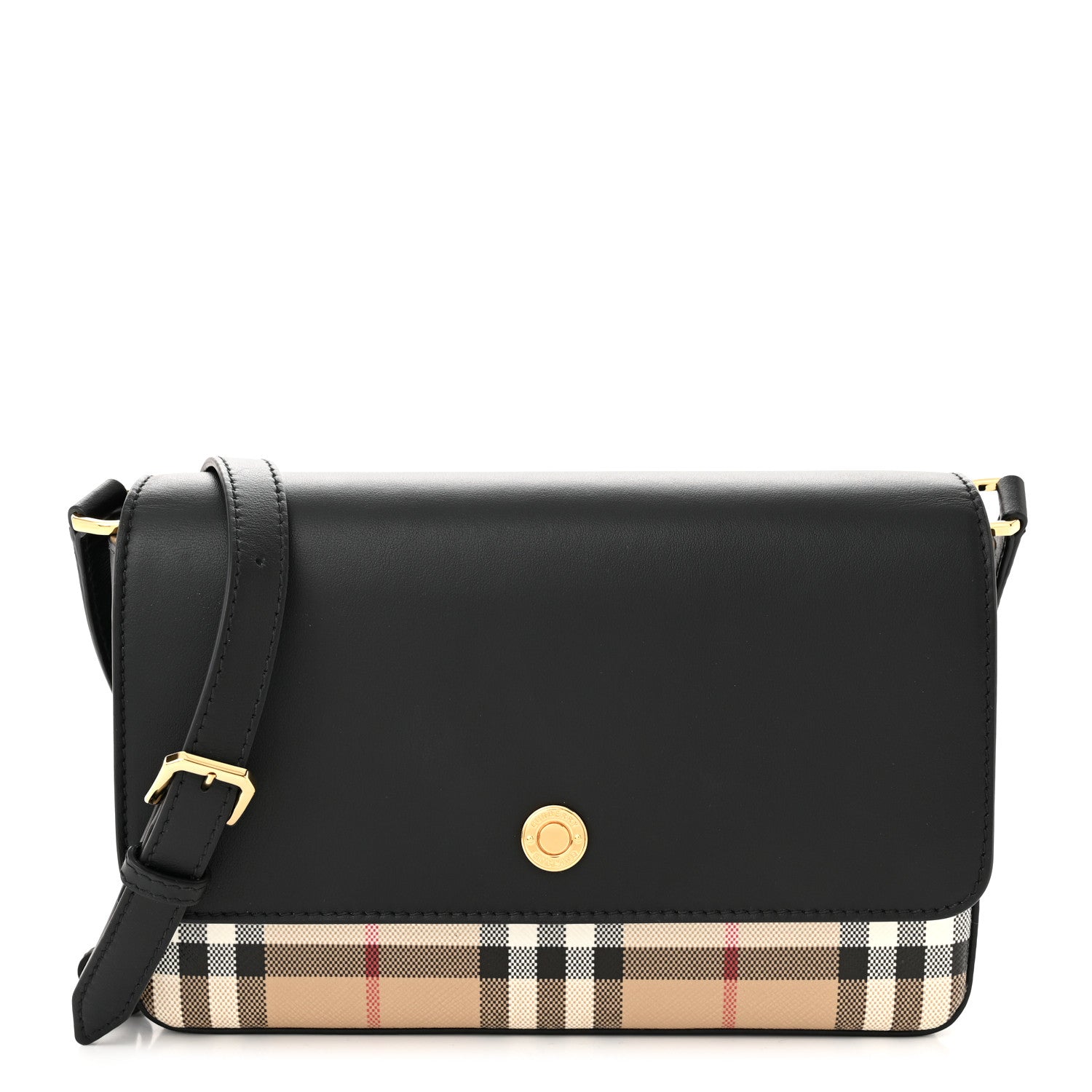Burberry Calfskin Vintage Check New Hampshire Bag Black 1 of 10