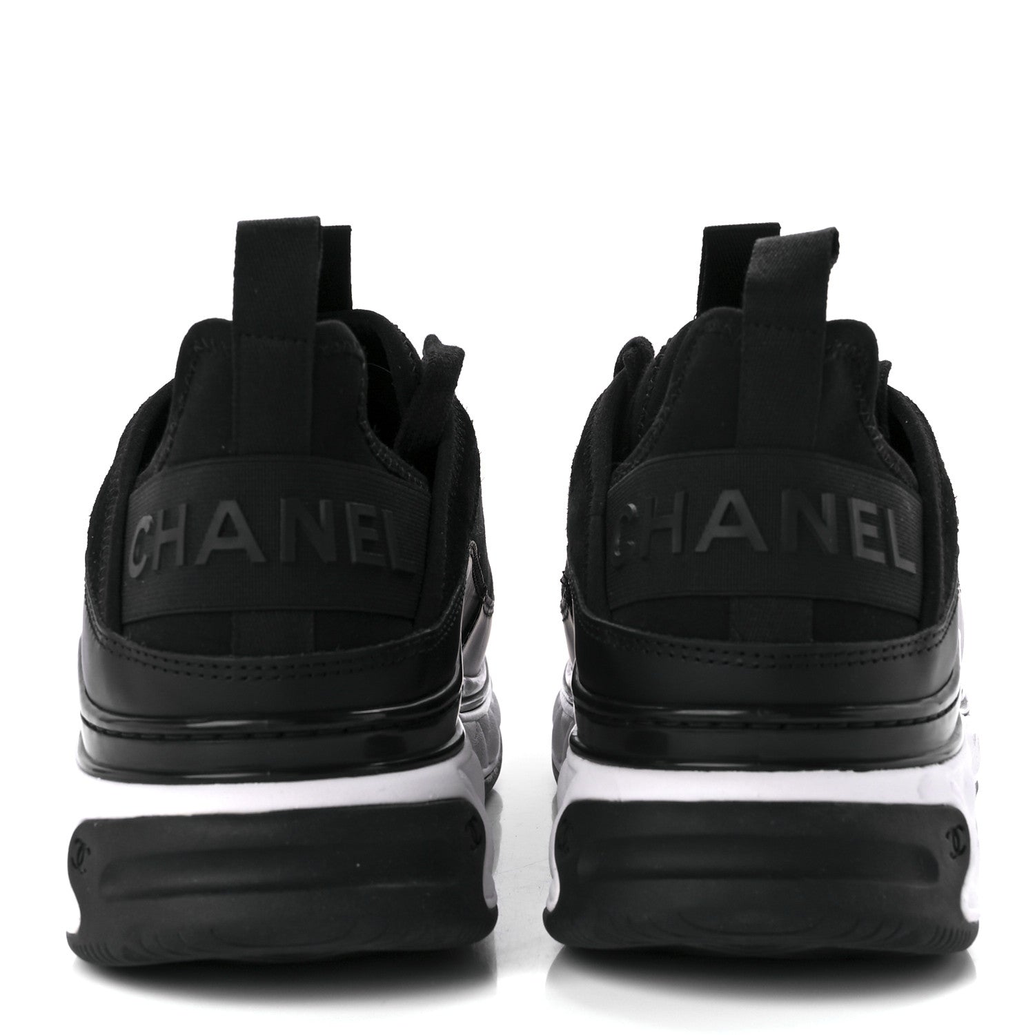 Chanel Velvet Calfskin Mixed Fibers CC Sneakers 38.5 Black 6 of 11