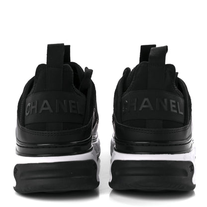 Chanel Velvet Calfskin Mixed Fibers CC Sneakers 38.5 Black 6 of 11