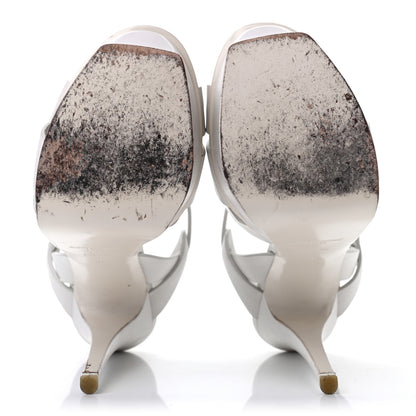 Saint Laurent Calfskin Tribute 105 Platform Sandals 36 Porcellana 5 of 8