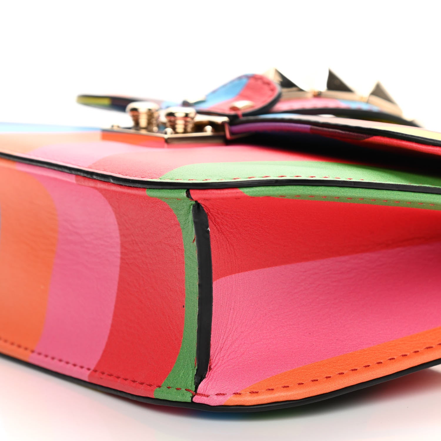 Valentino Garavani Vitello 1973 Small Glam Lock Rockstud Flap Multicolor 9 of 10