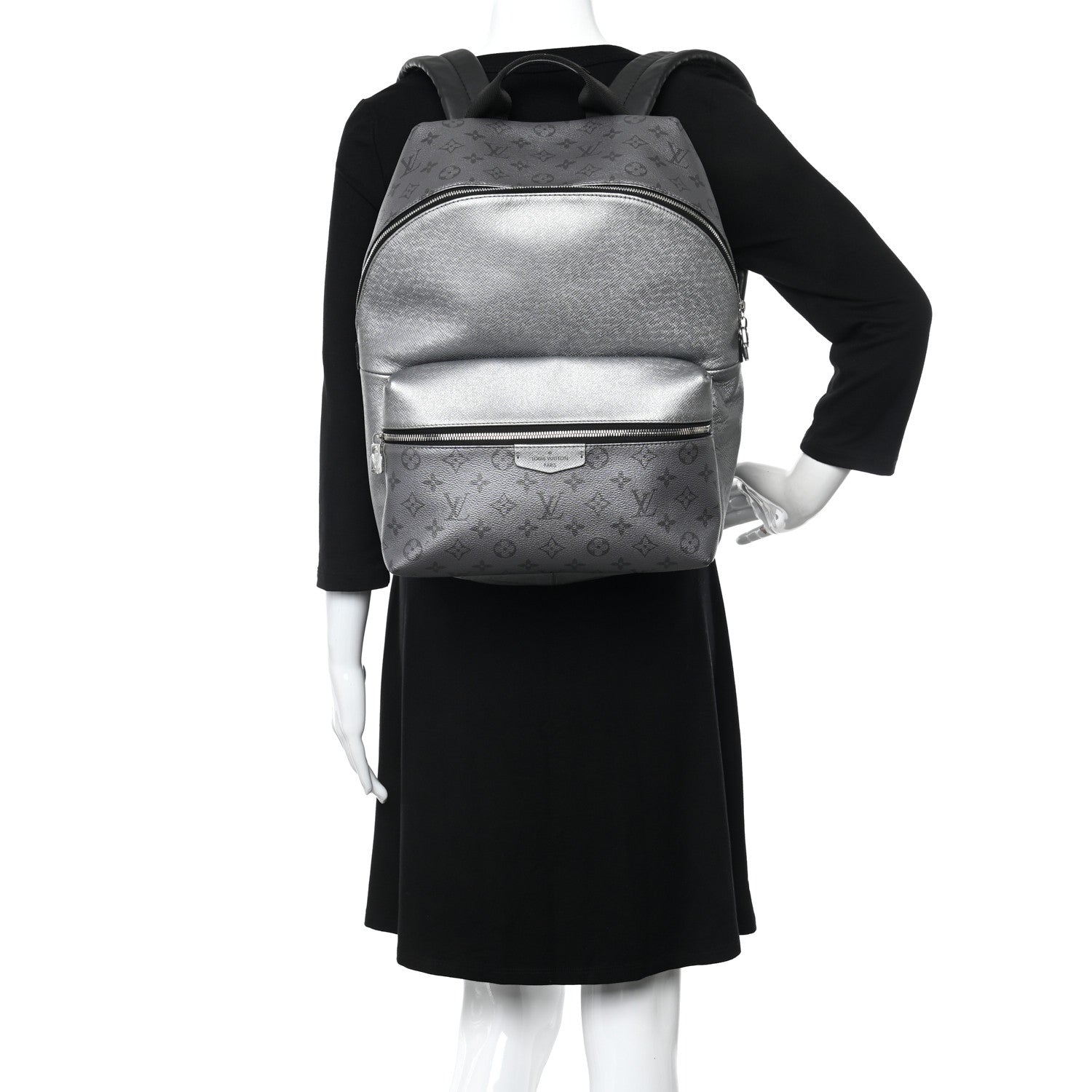 Louis Vuitton Monogram Taiga Discovery Backpack PM Silver 2 of 14