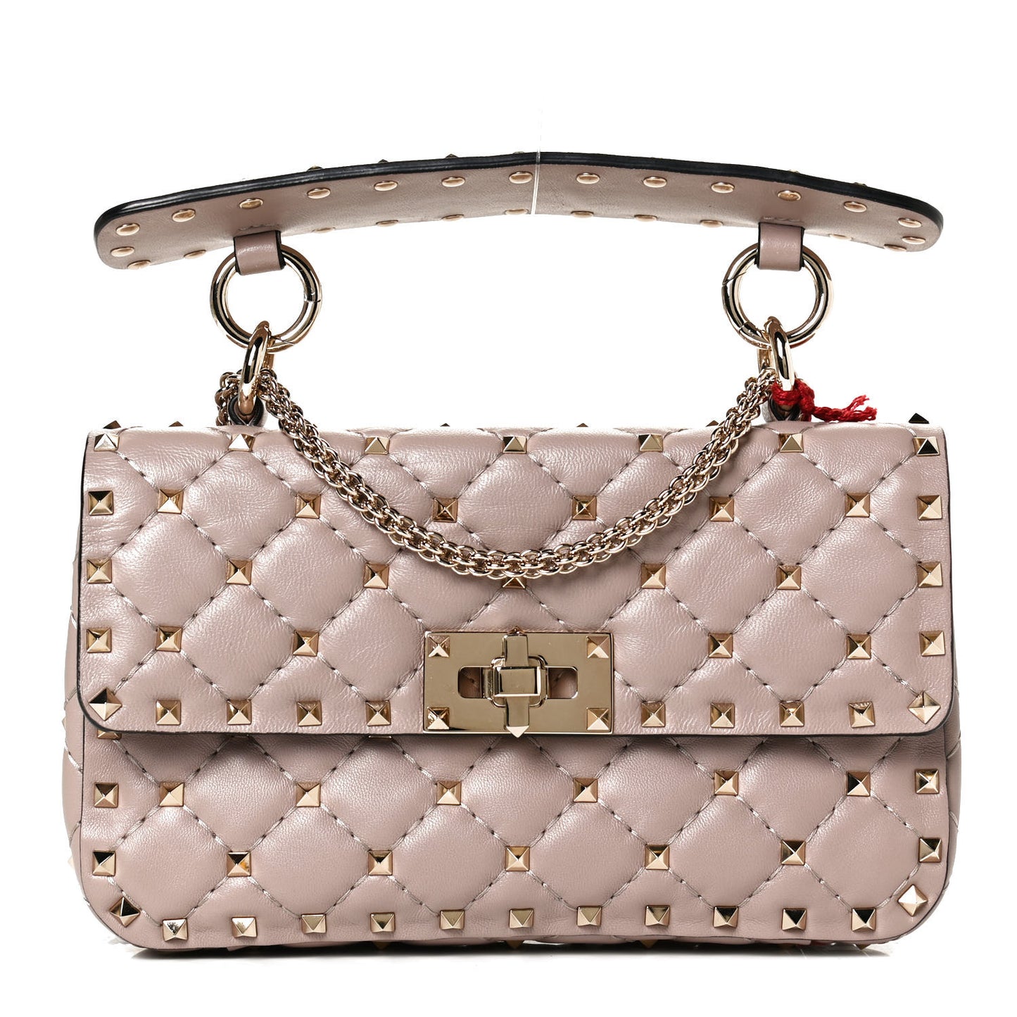 Nappa Small Rockstud Spike Shoulder Bag Poudre