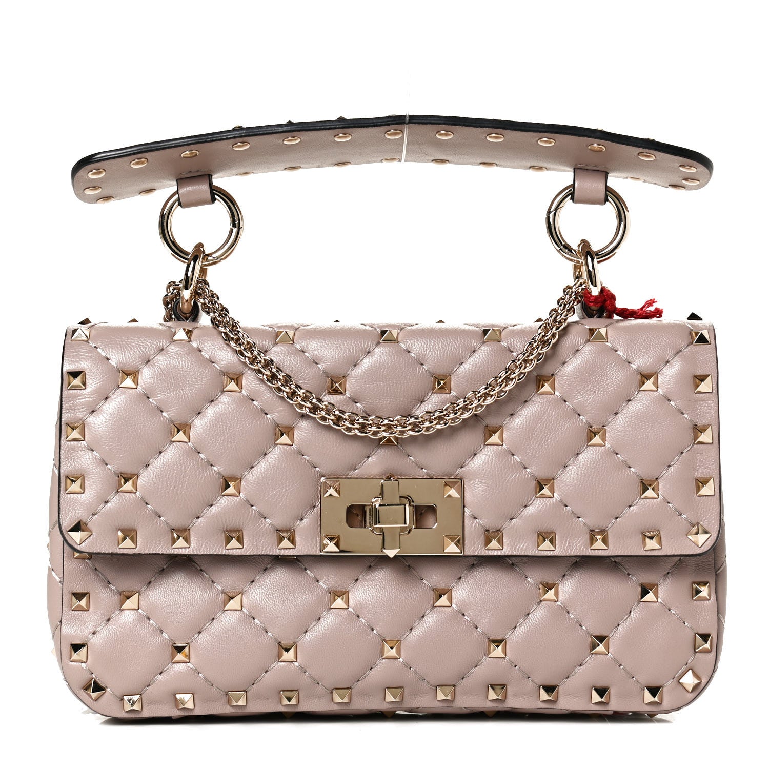 Valentino Garavani Nappa Small Rockstud Spike Shoulder Bag Poudre 1 of 11