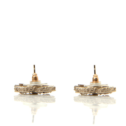 Chanel Enamel CC Baroque Earrings Black Gold 3 of 3